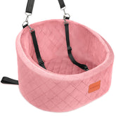 Lealchum dog car seat for small dogs in pink, delivers comfy travel and secure fit.