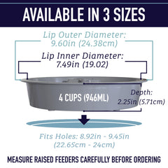 Leash Boss raised feeder compatibility demonstrates easy placement with elevated feeders
