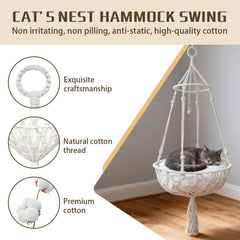 Leashelllinco cat hammock cushion soft pad enhances nap comfort.