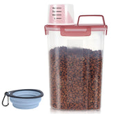 LEAWALK airtight cat and dog food container with pour spout for easy dispensing