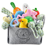 LECHONG 24-pack puppy toys with storage bin for organized play and teething.