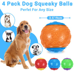 LECHONG 3.5in squeaky ball colorful design aids visibility during outdoor play