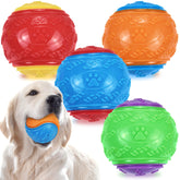 LECHONG 3.5in squeaky dog ball front view for interactive play