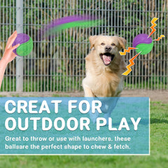 LECHONG 3.5in squeaky ball pack with four color options for fetch