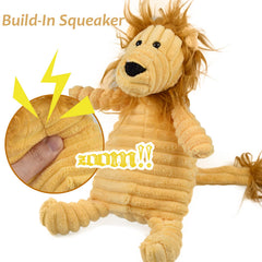 LECHONG bear squeaky plush toy with embroidered eyes and soft surface for gentle chewing