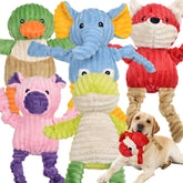 LECHONG fox plush dog toy with squeaker for interactive play and durability.