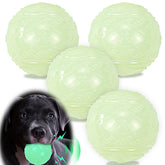 LECHONG glow dog ball 4-pack for nighttime fetch and high visibility