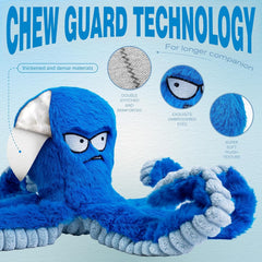 LEGEND SANDY Blue Octopus toy supports multiplayer tug for dogs of all sizes