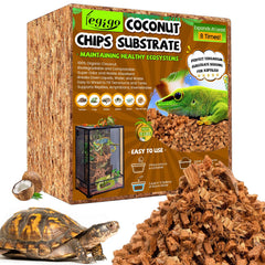 Legigo coconut chip substrate brick expands when hydrated for reptile bedding.