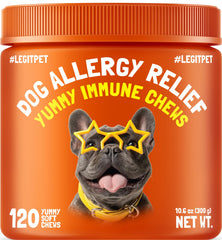 LEGITPET Allergy Relief Chews bottle front highlights seasonal comfort for dogs