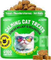 LEGITPET Cat Calming Treats bottle for easy travel calm during stressful trips.