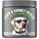 LEGITPET Liver & Kidney Support soft chews bottle on shelf for easy dosing.