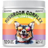 LEGITPET Mushroom Complex bottle of dog treats for daily immune support.