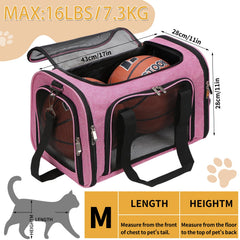 Breathable mesh windows on LEHNI pet carrier for airflow and visibility