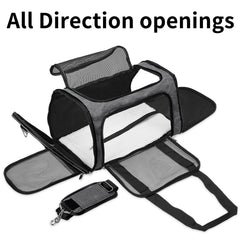 LEHNI carrier with breathable mesh windows for airflow and visibility during flights.