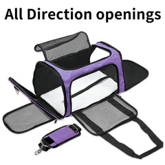 LEHNI soft-sided carrier shown with four mesh windows for airy ventilation.