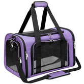 LEHNI soft-sided pet carrier under-seat view, ideal for airline travel and car trips.