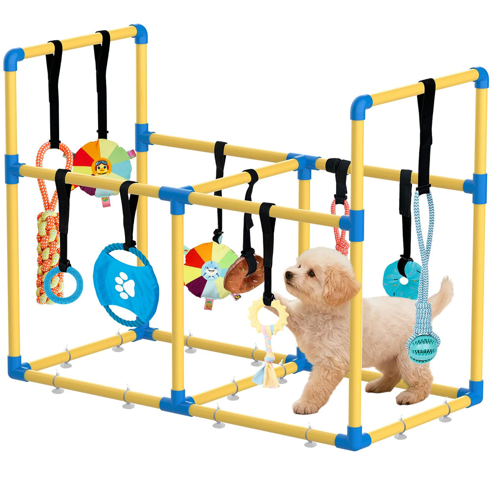 Lehorra Puppy Play Gym assembly for quick indoor setup