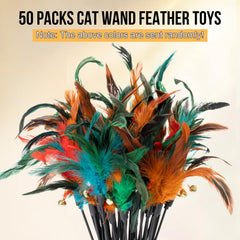 Leitee feather wand includes a bell to attract your cat's attention.