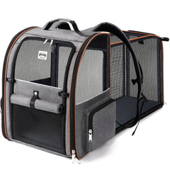 Lekebobor cat carrier backpack front opening for easy entry during travel.
