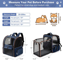 Lekebobor Extralarge cat backpack with four entrances for easy pet access