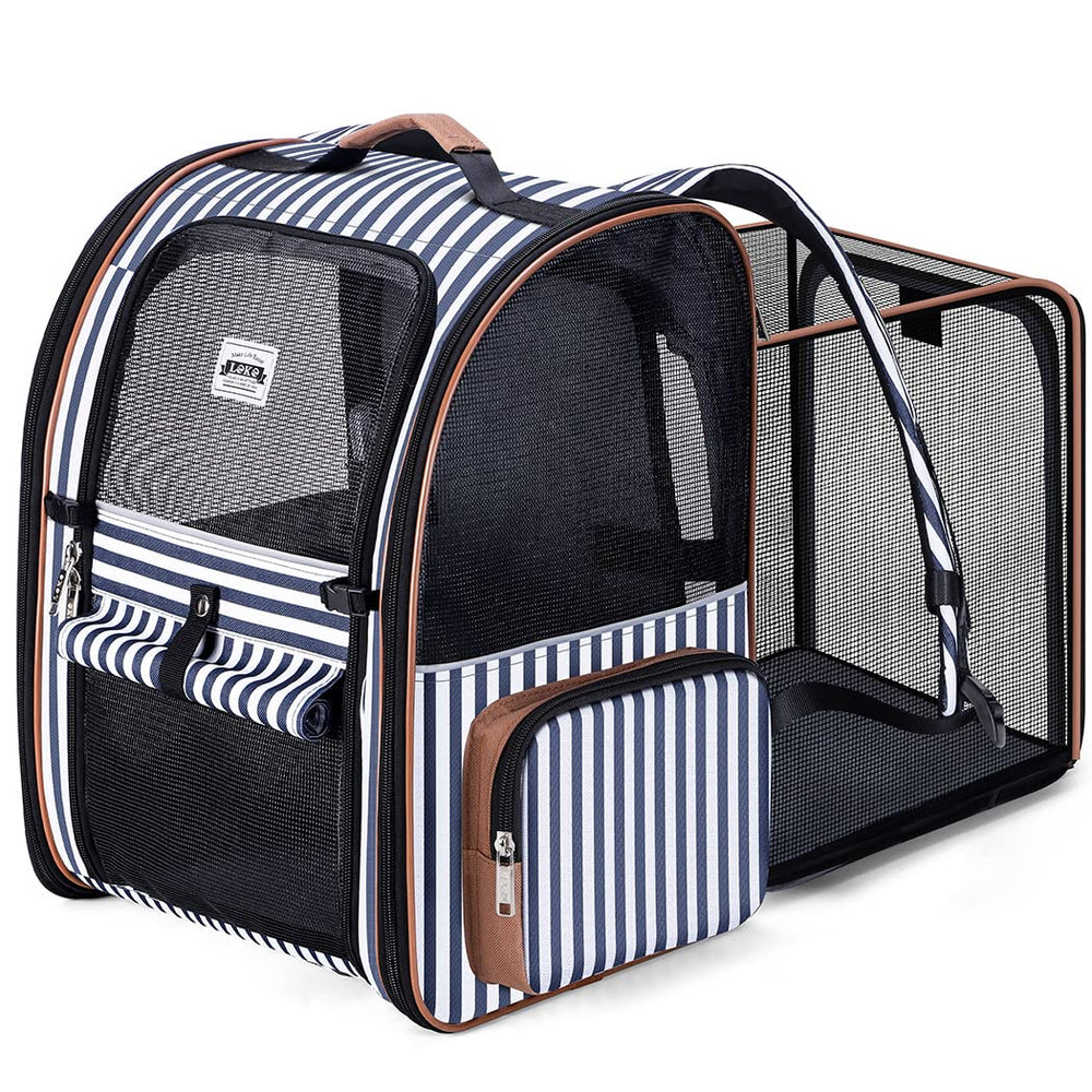 Lekebobor large cat backpack expandable back view showing extra space for pets