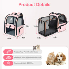 Lekebobor large cat backpack carrier side view with expandable back for comfort