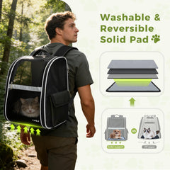 Lekereise backpack collapsed flat for compact storage