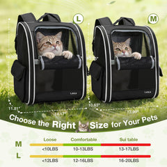 Lekereise cat backpack interior mat in use during travel