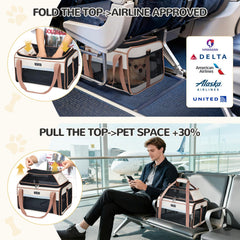 Lekereise expandable space lets pet stand and relax inside the carrier.