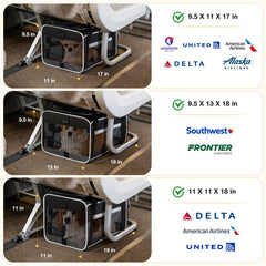 Lekereise expandable space pet carrier with room to stand and stretch