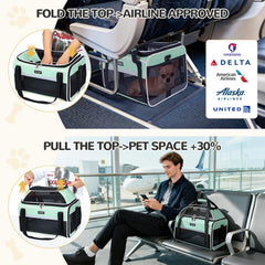 Lekereise expandable space carrier showing extra room for pets.