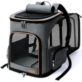 Lekereise Large Cat Backpack front view showing roomy interior for comfort.