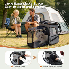 Lekereise Large Cat Backpack top opening lets pets peek out.
