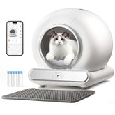 LELO ELVES self-cleaning litter box front view, space-saving design.