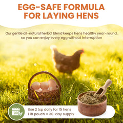 Lemant egg-safe chicken dewormer packaging shown for safe poultry care.