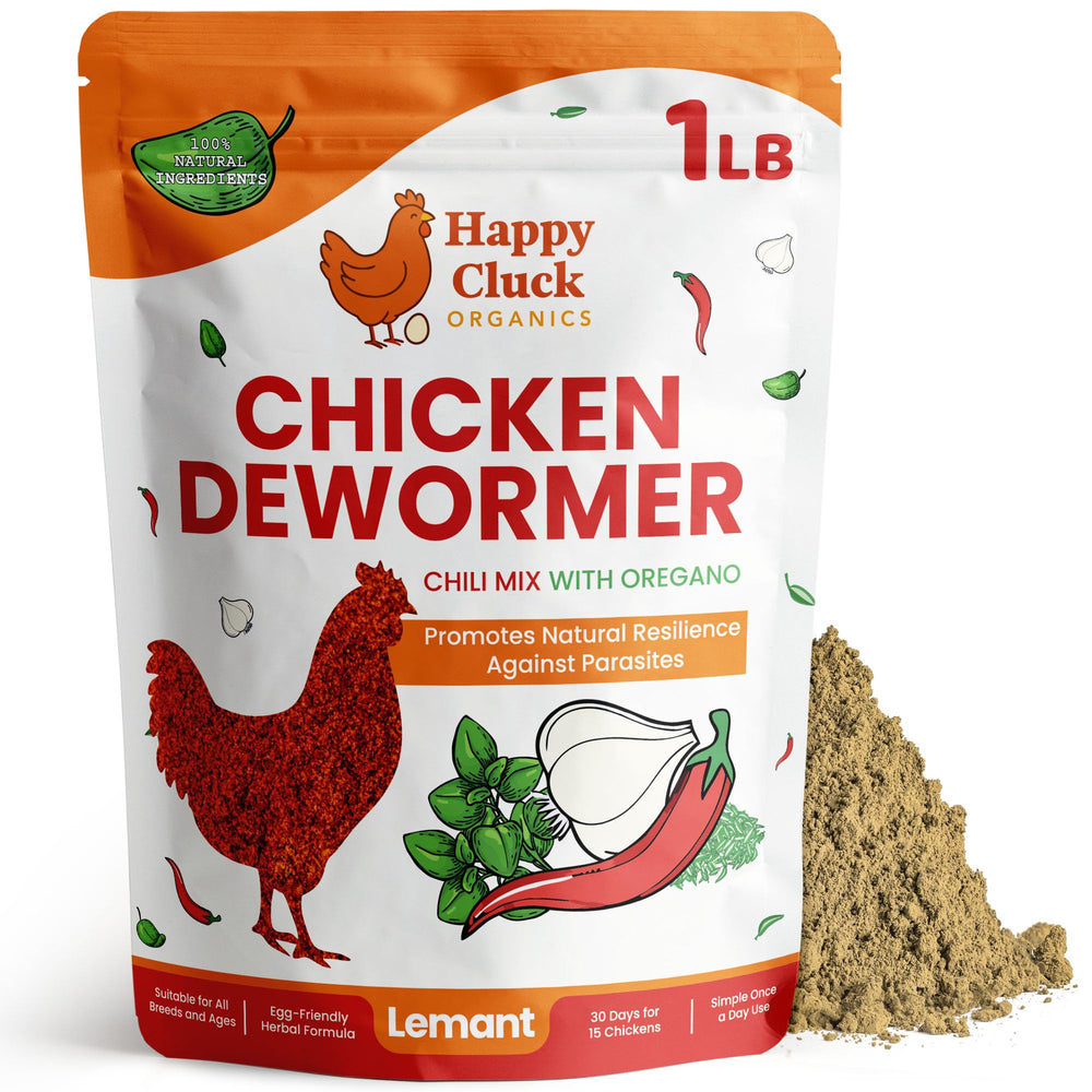 Lemant natural chicken dewormer chili mix bag for backyard flocks.