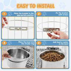 LemonRoad hanging water bowls offer adjustable height for crate fit.