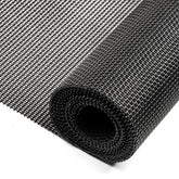 Lengtimo pet-proof screen roll side view shows charcoal finish and pet durability.
