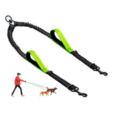 LEOSASA double dog leash no-tangle coupler for two dogs during walks