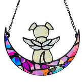 Leotrag stained glass angel dog memorial suncatcher brightens windows and memories.