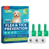 Lerqua small dog flea-tick drops applied at the neck protect against fleas and ticks.
