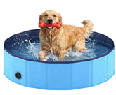 Lesguyor foldable dog pool outdoors for cooling pets efficiently.