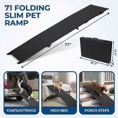 Lesguyor foldable dog ramp with handle for easy transport.
