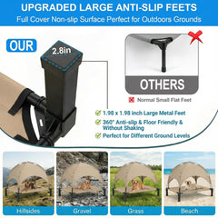 Lesguyor non-slip rubber feet keep the bed stable on various surfaces.