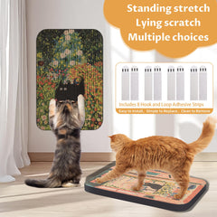 Lesissmer Art Cat Scratcher mounted on wall ready for play