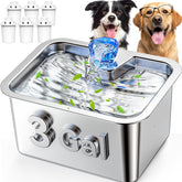 Lesotc 3Gal fountain showing a wide drinking area for multiple pets.