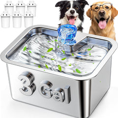 Lesotc 3Gal fountain showing a wide drinking area for multiple pets.