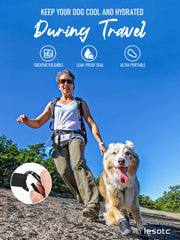 Lesotc dog water bottle leak proof lock prevents spills on adventures.