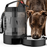 Lesotc 77oz portable dog travel water bottle shows its large capacity for long hikes.
